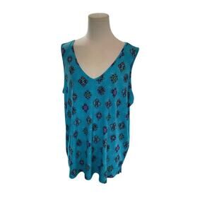 Women's Belle Blue Pattern Blouse - Size XL